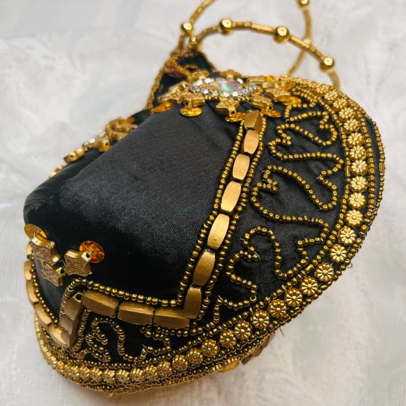 Vintage Ethnic Golden Metal Petals Clutch Purse – Handmade in Spain - Picture 7 of 8